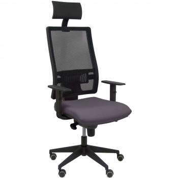 Silla de oficina ergonómica Horna Bali Gris Oscuro con cabecero fijo