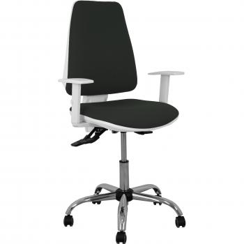 Silla de Oficina Elche Asincro Bali Blanca con Brazos Regulables y Ruedas para Parqué