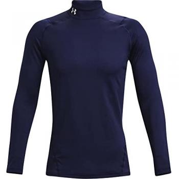 Camiseta de Manga Larga Fitted Mock Coldgear Armour para Hombre en color Azul, talla XL / Regular, marca Under Armour