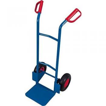 Carretilla Apilable de Acero con Capacidad de 200 kg, Cubo 250x320 mm y Ruedas Neumáticas