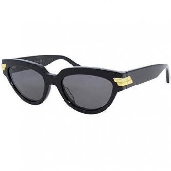 Bottega Veneta Cat Eye Sunglasses BV1035S 001 55 - Black, Female, Size: 55 MM, with Gold Details
