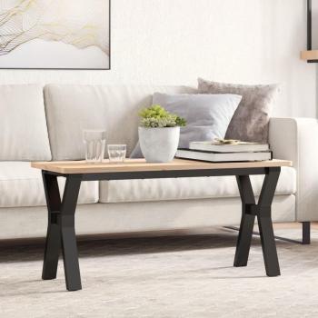 Marco de patas en Y para mesa de salón 90x30x43 cm en hierro fundido, color negro