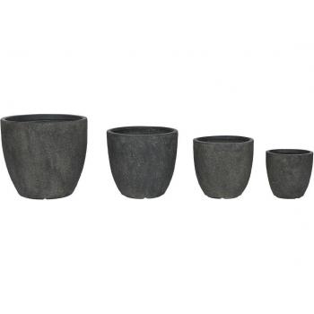 Set de Maceteros Home ESPRIT Gris Fibra de Magnesio 44,5 x 44,5 x 41 cm