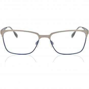 Cat Eye Full Rim Metal Men's Prescription Glasses - Silver Size 56 - Blue Light Block Available - SmartBuy Collection