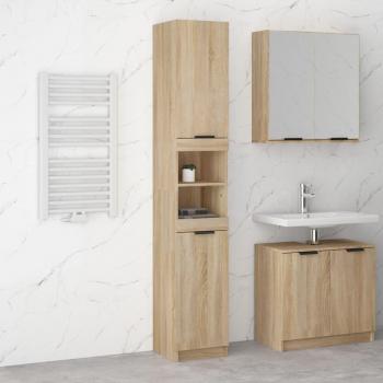 Mueble de baño Sonoma roble 32x34x188,5 cm madera multicapa