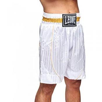 Pantalón de Boxeo Premium AB240, Leone1947 Extrema 3 Boxing Trunks, Color Blanco, Talla XL, Unisex Adulto