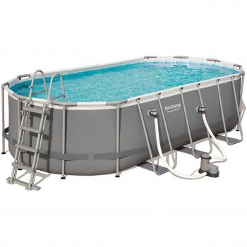 Piscina Desmontable Ovalada 549x274x122 cm Power Steel Bestway 56710