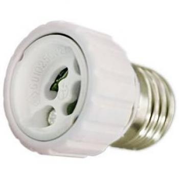 Adaptador de casquillo para bombillas GU10 a E27 con tecnología LED
