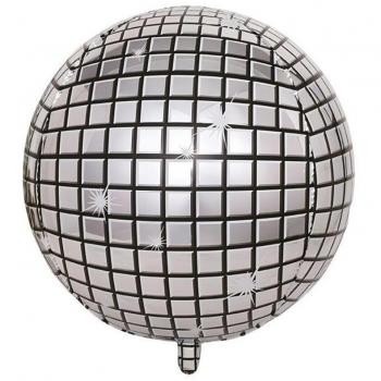Globo Foil de Bola de Disco plateada de 55 cm