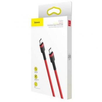 Baseus Cafule Cable USB Tipo-C a Tipo-C Carga Rápida 3.0 Power Delivery 2.0 60W 2m Rojo