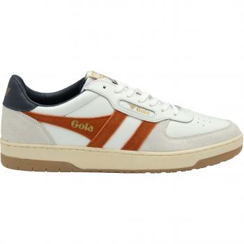 Gola Hawk White Moody Orange Navy Basketball Sneakers