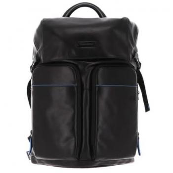 Piquadro B2 Revamp RFID Leather Laptop Backpack 42 cm Black