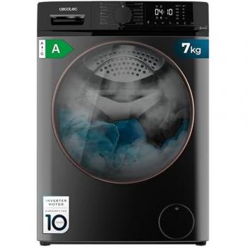 Lavadora Cecotec Dresscode 7610 Inverter Steel A, Carga Frontal de 7 Kg, 1400 Rpm, Clase A, Función Con Vapor, Motor Inverter Plus, 15 Programas