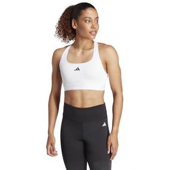 Sujetador deportivo adidas Powerreact Training de soporte medio para mujer, color blanco puro, talla XL-AB