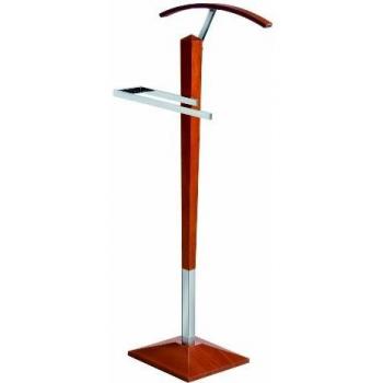 Galán de Noche, Colgador de Pie para Habitacion o Dormitorio, Modelo 23318, Acabado en Madera Color Cerezo, Medidas: 40 cm