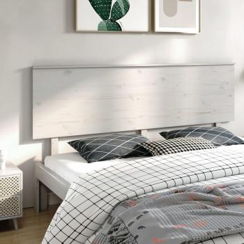 Cabecero de cama blanco 204x6x82,5 cm de madera maciza de pino