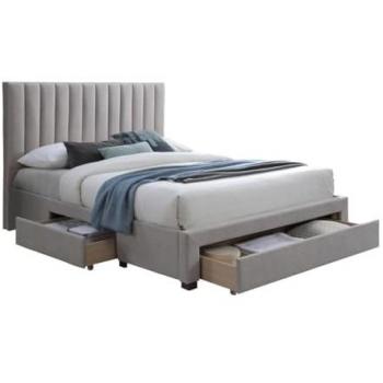 Cama con 3 cajones 140 x 200 cm - Tela - Beige - LIAKO