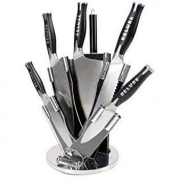 BE PRO Set de 8 Cuchillos + Soporte Fabricados en Una Sola Pieza Chef Deluxe. Acero Inoxidable
