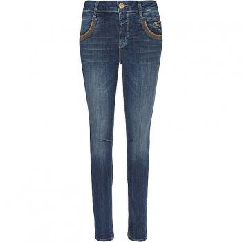 MOS MOSH Women's Slim-Fit Blue Jeans with Embroidery, Size W31