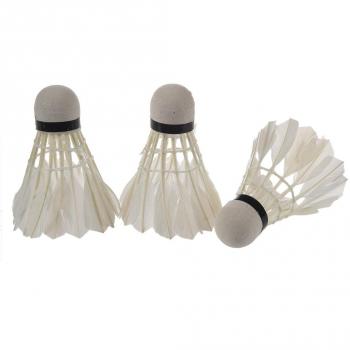 TOOGOO(R)Volante de badminton de pluma de ganso blanco 3pzs con cilindro de carton