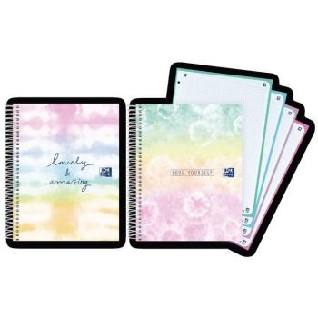 Bloc de notas A5+ Tie Dye 120 hojas 90g Cuadrícula 5mm Tapa Dura