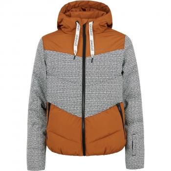 Chaqueta de esquí de mujer Protest Prtkartala marrón nuez gris con capucha, talla L