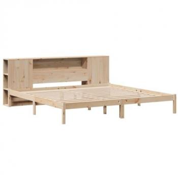 Cama con estantería sin colchón madera maciza de pino 180x200cm Vidaxl Marrón