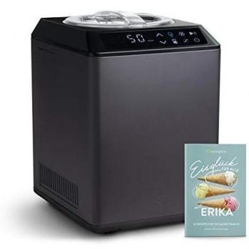 Heladera yogurtera 2 en 1 ERIKA con compresor de refrigeración y función de calefacción, 2,5 l Máquina de helados y yogur en acero inoxidable, función de mantenimiento de frío