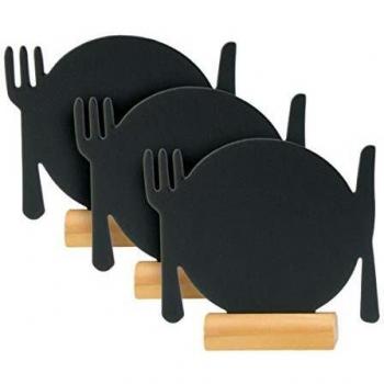 Pizarra Mini Silueta de Mesa con Base de Madera - Set de 3 Unidades - 10x12 cm - Incluye Marcador