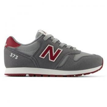 Zapatillas New Balance 373 gris rojo infantil, modelo lace, casual para niños, talla 36 EU
