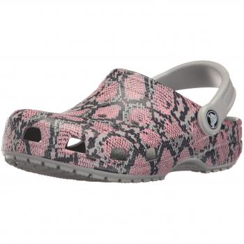 Crocs Classic Snake Graphic, Zuecos Unisex Adulto, Grigio