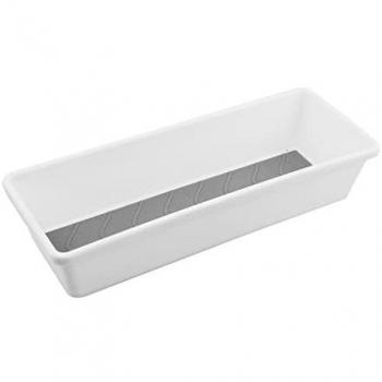 Organizador Antideslizante Wooow 24.5x9.5cm Color Blanco - Organizador de Plástico Duradero para Cajones y Armarios