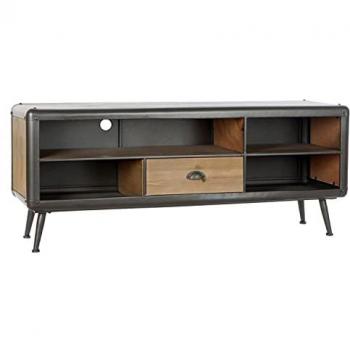 Mueble de TV DKD Home Decor 140 x 41 x 57 cm Abeto Natural Metal Gris claro