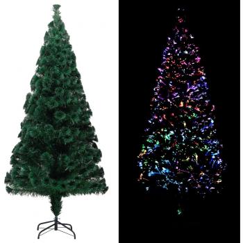 Árbol de Navidad Artificial con Soporte Verde y Fibra Óptica 210 cm, Dimensiones disponibles: 120 x 60 cm, 150 x 70 cm, 180 x 80 cm