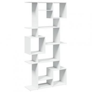Estantería librería de madera de ingeniería blanca 92x29x188 cm
