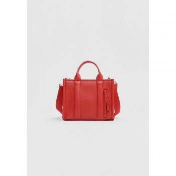 Stradivarius Mini Red Faux Leather Tote Bag OS