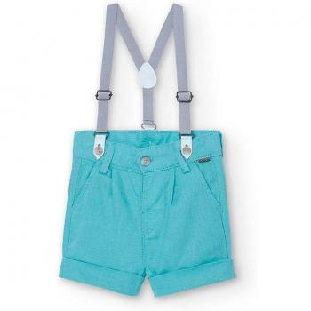 Bermudas de lino con tirantes para bebé niño - Boboli 718208 VERDE