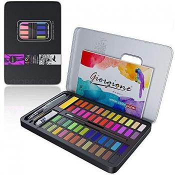 Honmax Pintura de Acuarela, 48 Colores Juego de Pintura de Acuarela, Acuarela sólida de Alta Pigmentación para Principiantes y Profesionales.