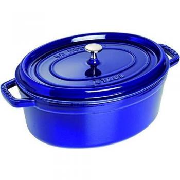 Intense Blue Oval Cocotte 33 cm - Staub Cast Iron Dutch Oven