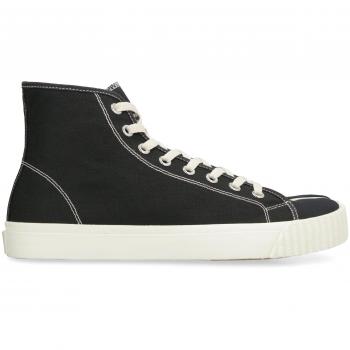 Maison Margiela Men's Tabi Canvas High-Top Sneakers in Blue | Size 42 | S57WS0440P4291 Color H0958