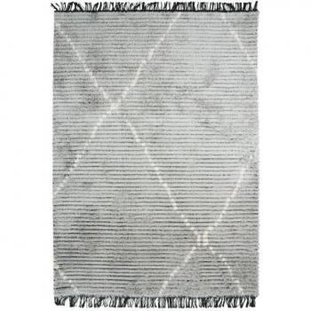 Alfombra suave STEPPE LIGNES beige y gris claro 160 x 230 cm