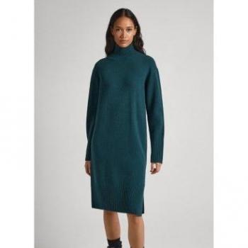 Vestido Pepe Jeans Dasya De Punto Verde