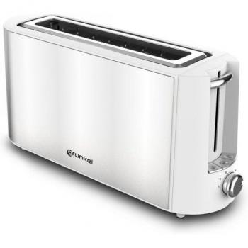Grunkel Tostador TS-MAXISTEEL - Tostador de Ranura Extra Ancha - 1000W - Color Blanco - 6 Niveles de Tostado