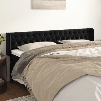 Cabecero de terciopelo negro 203x16x78/88 cm vidaXL