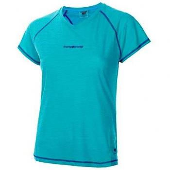 Trangoworld Musia Camiseta, Mujer, Azul Turquesa/Azul Oscuro, M