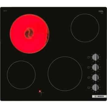 Placa Vitrocerámica Bosch PKE611CA8E 60cm 4 Fuegos 6600W Negra con Botones Laterales