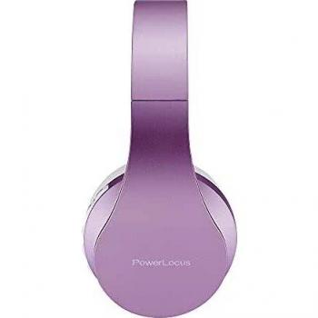 PowerLocus P1 – Auriculares Bluetooth inalambricos de Diadema Cascos Plegables, Casco Bluetooth con Sonido Estéreo con Conexión a Bluetooth Inalámbrico y Audio Cable para Movil,PC,Tablet-Morado/Blanco