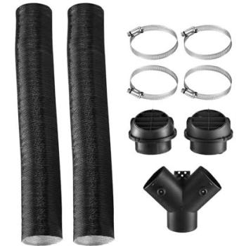 VEVOR 3-Inch Diesel Heater Pipe Duct Vent Kit with Y-Connector & Clamps for 2KW, 5KW, 8KW Parking Heaters - Black
