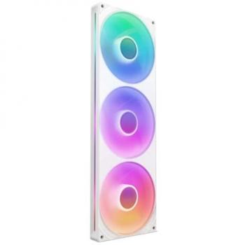 NZXT F420 RGB Core White 420mm Single-Frame Fan Unit with 3x140mm RGB Fans - High Static Pressure & Airflow Control