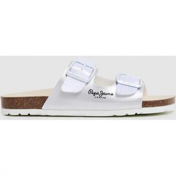 Sandalias Pepe Jeans para niña con cierre de doble hebilla y detalles nacarados